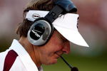 COLUMBIA, SC - SEPTEMBER 13:  Head coach Steve Spurrier of the South Carolina Gamecocks looks down during their game against the Georgia Bulldogs September 13, 2008 at Williams-Brice Stadium in Columbia, South Carolina.  (Photo by Streeter Lecka/Getty Images)