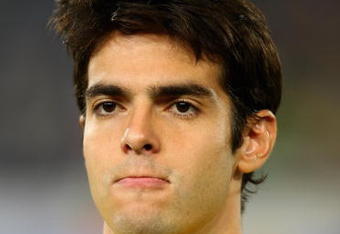 PRETORIA, SOUTH AFRICA - JUNE 21:  Kaka of Brazil lines up for the National Anthem during the FIFA Confederations Cup match beween Italy and Brazil at The Loftus Versfeld Stadium on June 21, 2009 in Pretoria, South Africa.  (Photo by Laurence Griffiths/Getty Images)