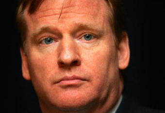 NEW YORK - MAY 13:  Roger Goodell the NFL commissioner addresses the media following his meeting with former New England Patriots video operator Matthew Walsh on May 13, 2008 at the Intercontinental Hotel in New York City. Walsh was there to discuss videotaping practices used by the Patriots in the Spygate controversy.  (Photo by Chris Trotman/Getty Images)