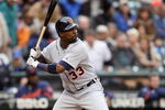 SEATTLE - APRIL 18:  Marcus Thames #33 of the Detroit Tigers bats during the game against the Seattle Mariners on April 18, 2009 at Safeco Field in Seattle, Washington. (Photo by Otto Greule Jr/Getty Images)
