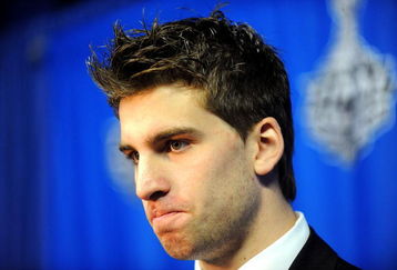 PITTSBURGH - JUNE 02:  NHL top prospect John Tavares talks to the media after the Pittsburgh Penguins and Detroit Red Wings Team Practices before Game 3 of the 2009 NHL Stanley Cup Finals at Mellon Arena on June 2, 2009 in Pittsburgh, Pennsylvania.  (Photo by Harry How/Getty Images)