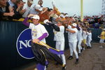 17 Jun 2000:  The Louisiana State Tigers high fives fans in the stands after the College World Series Game against the Stanford Cardinal at Rosenblatt Stadium in Omaha, Nebraska.  The Tigers defeated the Cardinal 6-5.Mandatory Credit: Andy Lyons  /Allsport