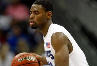 KANSAS CITY, MO - MARCH 21:  Tyreke Evans #12 of the Memphis Tigers dribbles the ball during their second round game against the Maryland Terrapins in the NCAA Division I Men's Basketball Tournament at the Sprint Center on March 21, 2009 in Kansas City, Missouri. The Tigers defeated the Terrapins 89-70.  (Photo by Jamie Squire/Getty Images)