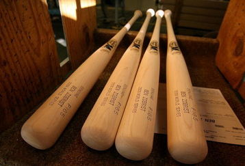 LOUISVILLE, KY - OCTOBER 20:  Bats for Ben Zobrist are pictured at the Louisville Slugger Museum and Bat Factory on October 20, 2008 in Louisville, Kentucky.  The plant was working on orders for players participating in the World Series as well as commemorative bats.  (Photo by Andy Lyons/Getty Images)