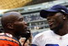 IRVING, TX - OCTOBER 05:  Wide receiver Chad Johnson #85 of the Cincinnati Bengals talks with Terrell Owens #81 of the Dallas Cowboys at Texas Stadium on October 5, 2008 in Irving, Texas. The Cowboys defeated the Bengals 31-24.  (Photo by Ronald Martinez/Getty Images)