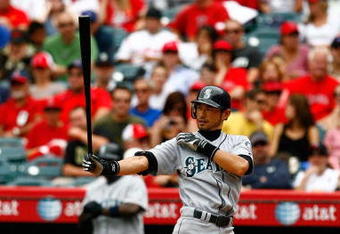 ANAHEIM, CA - MAY 31:  Ichiro Suzuki #51 of the Seattle Mariners plays against the Los Angeles Angels of Anaheim at Angel Stadium on May 31, 2009 in Anaheim, California. The Angels defeated the Mariners 9-8.  (Photo by Jeff Gross/Getty Images)