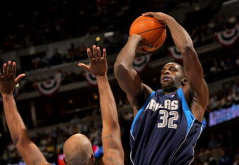 DENVER - MAY 05:  Brandon Bass #32 of the Dallas Mavericks takes a shot against the Denver Nuggets in Game Two of the Western Conference Semifinals during the 2009 NBA Playoffs at Pepsi Center on May 5, 2009 in Denver, Colorado. The Nuggets defeated the Mavericks 117-105. NOTE TO USER: User expressly acknowledges and agrees that, by downloading and or using this photograph, User is consenting to the terms and conditions of the Getty Images License Agreement.  (Photo by Doug Pensinger/Getty Images)
