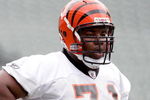 CINCINNATI, OH - MAY 1:  First round draft pick Andre Smith #71 of the Cincinnati Bengals waits his turn for a drill during rookie minicamp at Paul Brown Stadium on May 1, 2009 in Cincinnati, Ohio.  (Photo by Mark Lyons/Getty Images)
