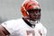CINCINNATI, OH - MAY 1:  First round draft pick Andre Smith #71 of the Cincinnati Bengals waits his turn for a drill during rookie minicamp at Paul Brown Stadium on May 1, 2009 in Cincinnati, Ohio.  (Photo by Mark Lyons/Getty Images)