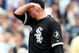 CHICAGO - JUNE 18: Scott Linebrink#71 of the Chicago White Sox reacts after giving up a three-run home run to Derrek Lee of the Chicago Cubs in the 8th inning on June 18, 2009 at Wrigley Field in Chicago, Illinois. The Cubs defeated the White Sox 6-5. (Photo by Jonathan Daniel/Getty Images)
