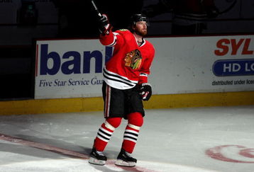 CHICAGO - MAY 07:  Martin Havlat #24 of the Chicago Blackhawks skates on the ice after he was named number 2 star of the game against the Vancouver Canucks during Game Four of the Western Conference Semifinal Round of the 2009 Stanley Cup Playoffs on May 7, 2009 at the United Center in Chicago, Illinois. The Blackhawks won 2-1. (Photo by Jonathan Daniel/Getty Images)