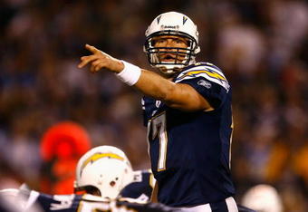 SAN DIEGO - DECEMBER 28:  Quarterback Philip Rivers #17 of the San Diego Chargers prepares to snap the ball during the NFL game against the Denver Broncos at Qualcomm Stadium on December 28, 2008 in San Diego, California.  (Photo by Jeff Gross/Getty Images)