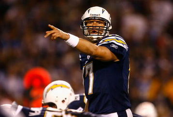 SAN DIEGO - DECEMBER 28:  Quarterback Philip Rivers #17 of the San Diego Chargers prepares to snap the ball during the NFL game against the Denver Broncos at Qualcomm Stadium on December 28, 2008 in San Diego, California.  (Photo by Jeff Gross/Getty Images)