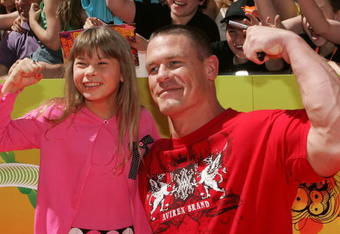 MELBOURNE, AUSTRALIA - OCTOBER 11:  WWE champion wrestler and awards co-host John Cena and TV personality and wildlife crusader Bindi Irwin arrive at the Nickelodeon Australian Kids' Choice Awards 2008 at the Hisense Arena on October 11, 2008 in Melbourne, Australia. This year's event, now in its sixth year, was held in Melbourne for the first time in its history.  (Photo by Lucas Dawson/Getty Images)