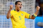 PRETORIA, SOUTH AFRICA - JUNE 21:  Felipe Melo #5 of Brazil celebrates during the FIFA Confederations Cup match between Italy and Brazil at the Loftus Versfeld Stadium on June 21, 2009 in Pretoria, South Africa.  (Photo by Lefty Shivambu/Gallo Images/Getty Images)