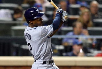 NEW YORK - JUNE 19:  B.J. Upton #2 of the Tampa Bay Rays bats against the New York Mets on June 19, 2009 at Citi Field in the Flushing neighborhood of the Queens borough of New York City.  (Photo by Jim McIsaac/Getty Images)