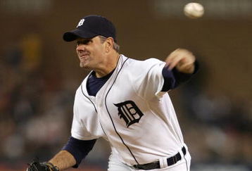 DETROIT - OCTOBER 06:  Starting pitcher Kenny Rogers #37 of the Detroit Tigers throws a pitch against the New York Yankees during Game Three of the 2006 American League Division Series on Octiber 6, 2006 at Comerica Park in Detroit, Michigan.  (Photo by Elsa/Getty Images)