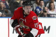 TORONTO - APRIL 11:  Dany Heatley #15 of the Ottawa Senators skates with the puck in a game against the Toronto Maple Leafs on April 11, 2009 at the Air Canada Centre in Toronto, Ontario. The Leafs defeated the Senators on the strength of a 3 goal performance by Boyd Devereaux #22. (Photo by Claus Andersen/Getty Images) 