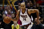 MILWAUKEE - FEBRUARY 09:  Richard Jefferson #24 of the Milwaukee Bucks brings the ball upcourt against the Houston Rockets on February 9, 2009 at the Bradley Center in Milwaukee, Wisconsin. The Bucks defeated the Rockets 124-112. NOTE TO USER: User expressly acknowledges and agreees that, by downloading and/or using this Photograph, User is consenting to the terms and conditions of the Getty Images License Agreement.  (Photo by Jonathan Daniel/Getty Images)