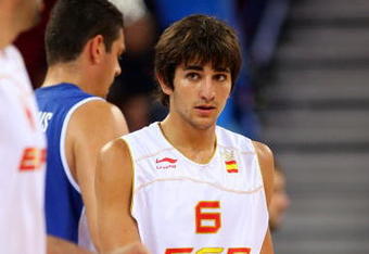 BEIJING - AUGUST 10:  Ricky Rubio #6 of Spain looks on while taking on Greece during the day 2 preliminary game at the Beijing 2008 Olympic Games in the Beijing Olympic Basketball Gymnasium on August 10, 2008 in Beijing, China.  (Photo by Phil Walter/Getty Images)