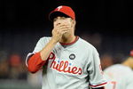 WASHINGTON - APRIL 16:  Jack Taschner #57 of the Philadelphia Phillies leaves the game after giving up 4 runs in the eighth inning to Washington Nationals at Nationals Park on April 16, 2009 in Washington, DC.  (Photo by Greg Fiume/Getty Images)