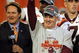MIAMI - JANUARY 01:  Head coach Frank Beamer of the Virginia Tech Hokies celebrates after defeating the Cincinnati Bearcats to win the FedEx Orange Bowl at Dolphin Stadium on January 1, 2009 in Miami, Florida.  (Photo by Streeter Lecka/Getty Images)