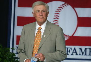 COOPERSTOWN, NY - JULY 31: Hall of Famer Phil Niekro attends the Baseball Hall of Fame Induction ceremony on July 31, 2005 at the Clark Sports Complex in Cooperstown, New York.  (Photo by Ezra Shaw/Getty Images)