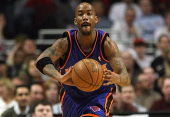 CHICAGO - JANUARY 8:  Stephon Marbury #3 of the New York Knicks looks to make a pass play against the Chicago Bulls during the game at the United Center on January 8, 2008 in Chicago, Illinois.  The Knicks won 105-100.  NOTE TO USER: User expressly acknowledges and agreees that, by downloading and/or using this Photograph, User is consenting to the terms and conditions of the Getty Images License Agreement. (Photo by Jonathan Daniel/Getty Images)