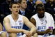 MEMPHIS, TN - MARCH 29: Tyler Hansbrough #50 and Ty Lawson #5 of the North Carolina Tar Heels sit on the bench in the first half while taking on the Oklahoma Sooners during the NCAA Men's Basketball Tournament South Regional Final at the FedExForum on March 29, 2009 in Memphis, Tennessee. (Photo by Joe Murphy/Getty Images)