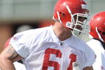 KANSAS CITY, MO - MAY 9:  Rookie Colin Brown #61 of the Kansas City Chiefs goes through a drill during rookie minicamp at the Chiefs practice facility on May 9, 2009 in Kansas City, Missouri. (Photo by G. Newman Lowrance/Getty Images)
