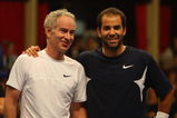 LONDON - DECEMBER 03:  Tennis legends, John McEnroe and Pete Sampras of United States pose for photos before the BlackRock Masters Tennis at the Royal Albert Hall on December 3, 2008 in London, England.  (Photo by Julian Finney/Getty Images)