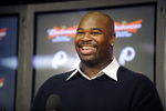 ASHBURN, VA - FEBRUARY 27:  Albert Haynesworth attends a press conference after signing a 7-year contract worth approximately $100 million with the Washington Redskins on February 27, 2009 at Redskins Park in Ashburn, Virginia.  (Photo by Mitchell Layton/Getty Images)