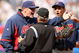 NEW YORK - APRIL 19:  Cleveland Indians manager Eric Wedge and Grady Sizemore #24 argue with the umpire about a pinch hit two-run home run by Jorge Posada of the New York Yankees in the seventh inning of their game against the Cleveland Indians at Yankee Stadium on April 19, 2009 in the Bronx borough of New York City.  The hit was reviewed by instant replay, and was ruled a home run.  (Photo by Ezra Shaw/Getty Images)