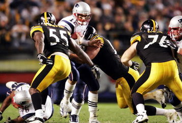PITTSBURGH, PA - OCTOBER 31:  Tom Brady #12 of the New England Patriots is sacked during the NFL game against the Pittsburgh Steelers at Heinz Field on October 31, 2004 in Pittsburgh , Pennsylvania.    (Photo by Andy Lyons/Getty Images) 