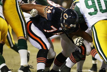 CHICAGO - DECEMBER 22: Chris Williams #74 of the Chicago Bears blocks on special teams during a game against the Green Bay Packers on December 22, 2008 at Soldier Field in Chicago, Illinois. The Bears defeated the Packers 20-17 in overtime. (Photo by Jonathan Daniel/Getty Images)