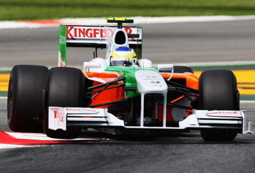 BARCELONA, SPAIN - MAY 09:  Giancarlo Fisichella of Italy and Force India drives during the final practice session prior to qualifying for the Spanish Formula One Grand Prix at the Circuit de Catalunya on May 9, 2009 in Barcelona, Spain.  (Photo by Mark Thompson/Getty Images)