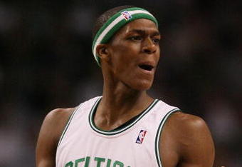 BOSTON - MAY 02:  Rajon Rondo #9 of the Boston Celtics reacts after he is called for a technical foul in the second half against the Chicago Bulls in Game Seven of the Eastern Conference Quarterfinals during the 2009 NBA Playoffs at TD Banknorth Garden on May 2, 2009 in Boston, Massachusetts. The Celtics defeated the Bulls 109-99. NOTE TO USER: User expressly acknowledges and agrees that, by downloading and or using this photograph, User is consenting to the terms and conditions of the Getty Images License Agreement.  (Photo by Elsa/Getty Images)