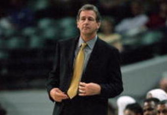 9 Nov 2000:  Head Coach Paul Westphal of the Seattle SuperSonics watches from the sidelines during the game against the Charlottte Hornets at the Charlotte Coliseum in Charlotte, North Carolina. The Sonics defeated the Hornets 102-94.    NOTE TO USER: It is expressly understood that the only rights Allsport are offering to license in this Photograph are one-time, non-exclusive editorial rights. No advertising or commercial uses of any kind may be made of Allsport photos. User acknowledges that it is aware that Allsport is an editorial sports agency and that NO RELEASES OF ANY TYPE ARE OBTAINED from the subjects contained in the photographs.Mandatory Credit: Craig Jones  /Allsport