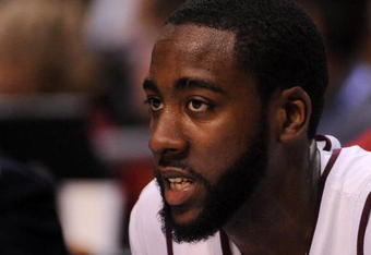 LOS ANGELES, CA - MARCH 14:  Guard James Harden #13 of the Arizona State Sun Devils looks on after losing to the USC Trojans in the Pacific Life Pac-10 Men's Basketball Tournament Championship Game at the Staples Center on March 14, 2009 in Los Angeles, California.  (Photo by Harry How/Getty Images)