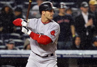 NEW YORK - MAY 05:  Nick Green #22 of the Boston Red Sox bats against the New York Yankees on May 5, 2009 at Yankee Stadium in the Bronx borough of New York City. The Red Sox defeated the Yankees 7-3.  (Photo by Jim McIsaac/Getty Images)