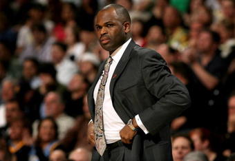 DENVER - MARCH 05:  Head coach Nate McMillan directs the Portland Trail Blazers against the Denver Nuggets during NBA action at the Pepsi Center on March 5, 2009 in Denver, Colorado. The Nuggets defeated the Trail Blazers 106-90. NOTE TO USER: User expressly acknowledges and agrees that, by downloading and/or using this Photograph, user is consenting to the terms and conditions of the Getty Images License Agreement.  (Photo by Doug Pensinger/Getty Images)