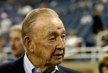 Detroit Lions owner William Clay Ford  the field before play   against  the St. Louis Rams  in a pre-season game on August 29, 2005 at Ford Field, in Detroit, Michigan.  (Photo by Al Messerschmidt/Getty Images)