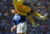 LONDON, ENGLAND - MAY 30:  Michael Essien of Chelsea outjumps Steven Pienaar of Everton during the FA Cup sponsored by E.ON Final match between Chelsea and Everton at Wembley Stadium on May 30, 2009 in London, England.  (Photo by Shaun Botterill/Getty Images)