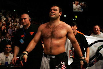 MANCHESTER, UNITED KINGDOM - APRIL 21: A victorious Gabriel Gonzaga of USA walks off after defeating Mirko Cro Cop of Croatia in a Heavyweight bout of the Ultimate Fighting Championship at the Manchester Evening News Arena on April 21, 2007 in Manchester, England. (Photo by Gary M. Prior/Getty Images)