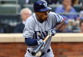 NEW YORK - JUNE 19:  B.J. Upton #2 of the Tampa Bay Rays bats against the New York Mets on June 19, 2009 at Citi Field in the Flushing neighborhood of the Queens borough of New York City.  (Photo by Jim McIsaac/Getty Images)