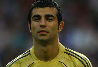 COPENHAGEN, DENMARK - AUGUST 20:  Raul Albiol Tortajada of Spain looks on during the International Friendly match between Denmark and Spain on August 20, 2008 at the Parken Stadium in Copenhagen, Denmark.  (Photo by Ian Walton/Getty Images)