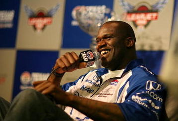 FORT WORTH, TX - JUNE 06:  NBA All-Star Shaquille O'Neal speaks at a press conference prior to the IRL IndyCar Series Bombardier Learjet 550k on June 6, 2009 at Texas Motor Speedway in Fort Worth, Texas.  (Photo by Tom Pennington/Getty Images)