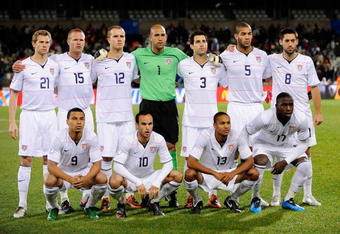 BLOEMFONTEIN, SOUTH AFRICA - JUNE 24:  USA team poses for photo before their match against Spain during the FIFA Confederations Cup Semi Final match between Spain and USA at the Free State stadium on June 24, 2009 in Bloemfontein, South Africa. USA won, 2-0, to advance to the finals.  (Photo by Kevork Djansezian/Getty Images)