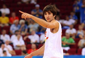 BEIJING - AUGUST 10:  Ricky Rubio #6 of Spain looks on while taking on Greece during the day 2 preliminary game at the Beijing 2008 Olympic Games in the Beijing Olympic Basketball Gymnasium on August 10, 2008 in Beijing, China.  (Photo by Phil Walter/Getty Images)