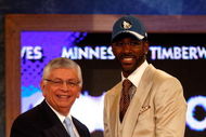 NEW YORK - JUNE 26:  NBA Commissioner David Stern shakes hands with number three draft pick for the Minnesota Timberwolves, O.J. Mayo during the 2008 NBA Draft at the Wamu Theatre at Madison Square Garden June 26, 2008 in New York City. NOTE TO USER: User expressly acknowledges and agrees that, by downloading and or using this photograph, User is consenting to the terms and conditions of the Getty Images License Agreement.  (Photo by Nick Laham/Getty Images)